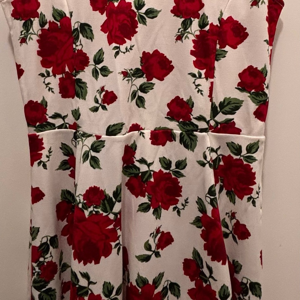Divided Red Floral Mini Dress